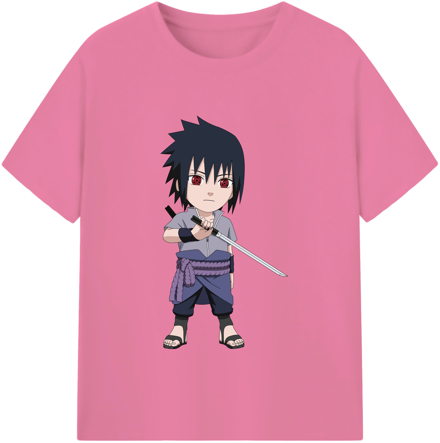 （画像用） NARUTO -ナルト- うちは サスケ Uchiha Sasuke 綿100％半袖Tシャツ（フロントプリント）